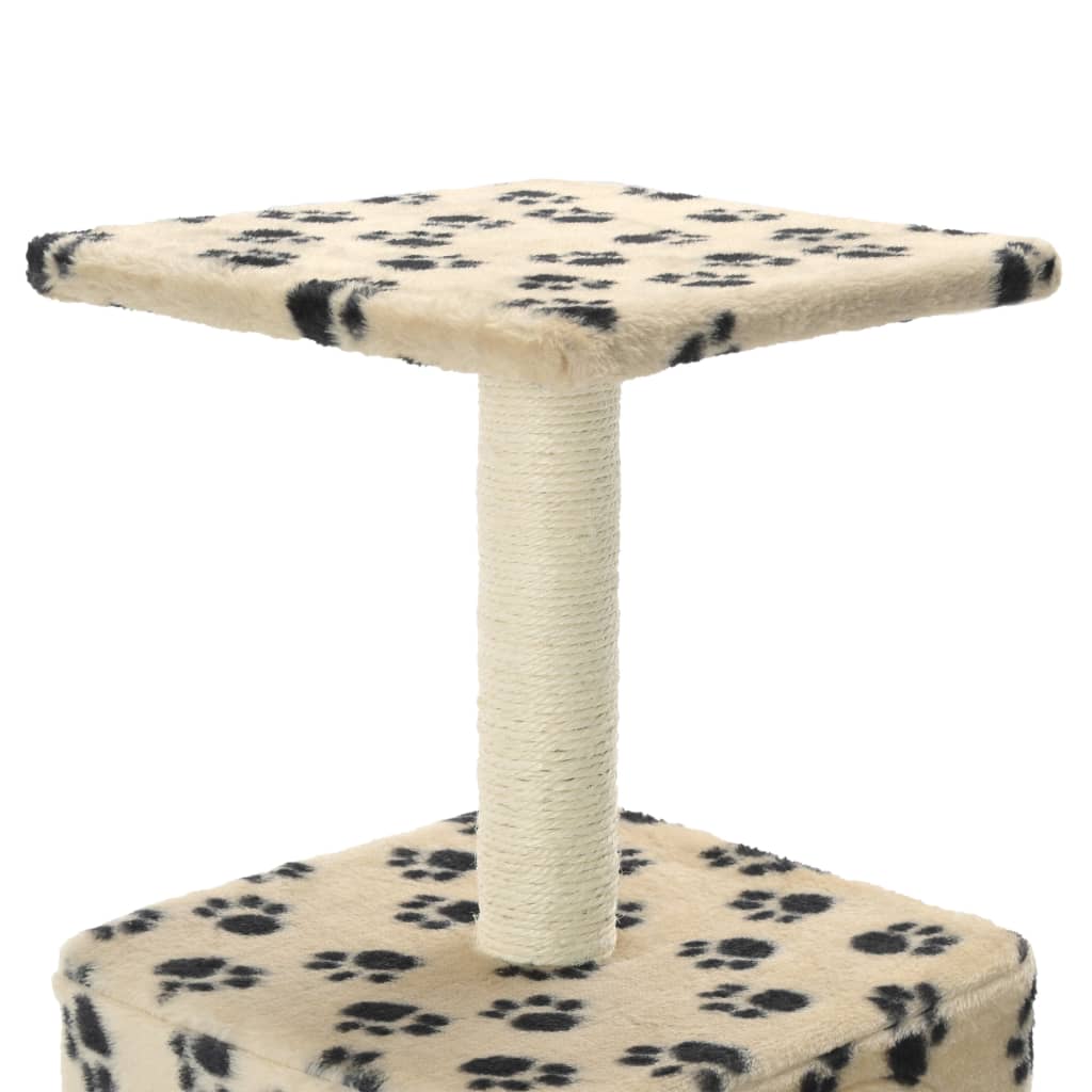 Katzen-Kratzbaum Sisal 55 cm Beige Pfoten-Aufdruck