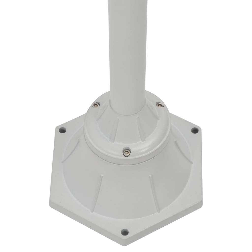 Garden Bollard Light E27 220 cm Aluminium 2-Lantern White