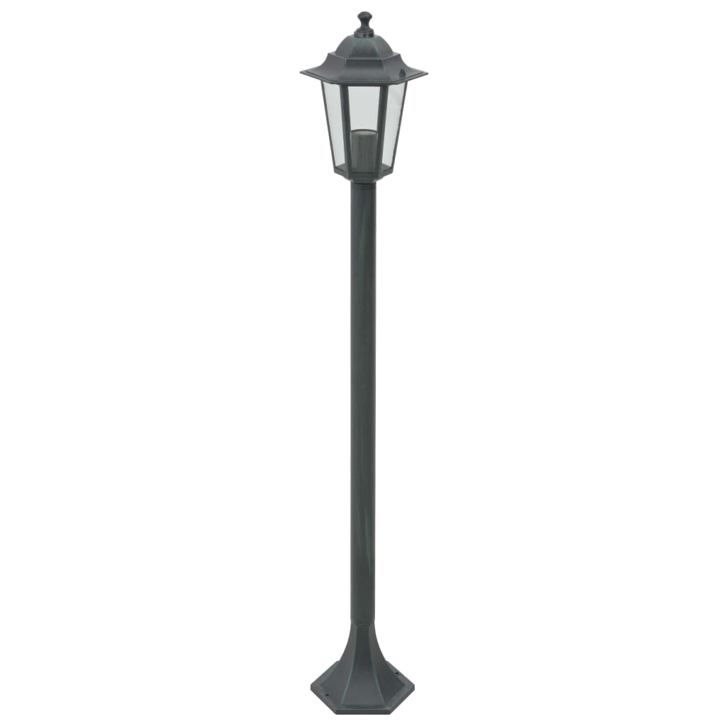 Garden Bollard Light 6 pcs. E27 110 cm Aluminium Dark Green