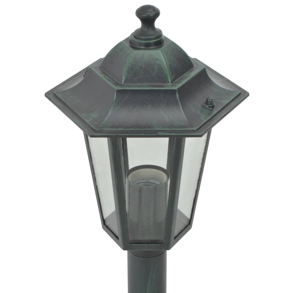 Garden Bollard Light 6 pcs. E27 110 cm Aluminium Dark Green