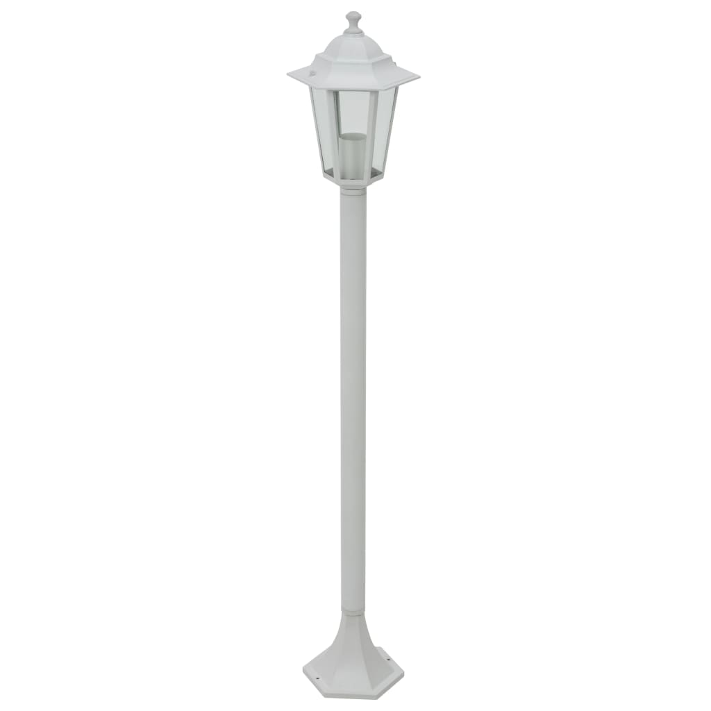 Garden Bollard Light 6 pcs. E27 110 cm Aluminium White