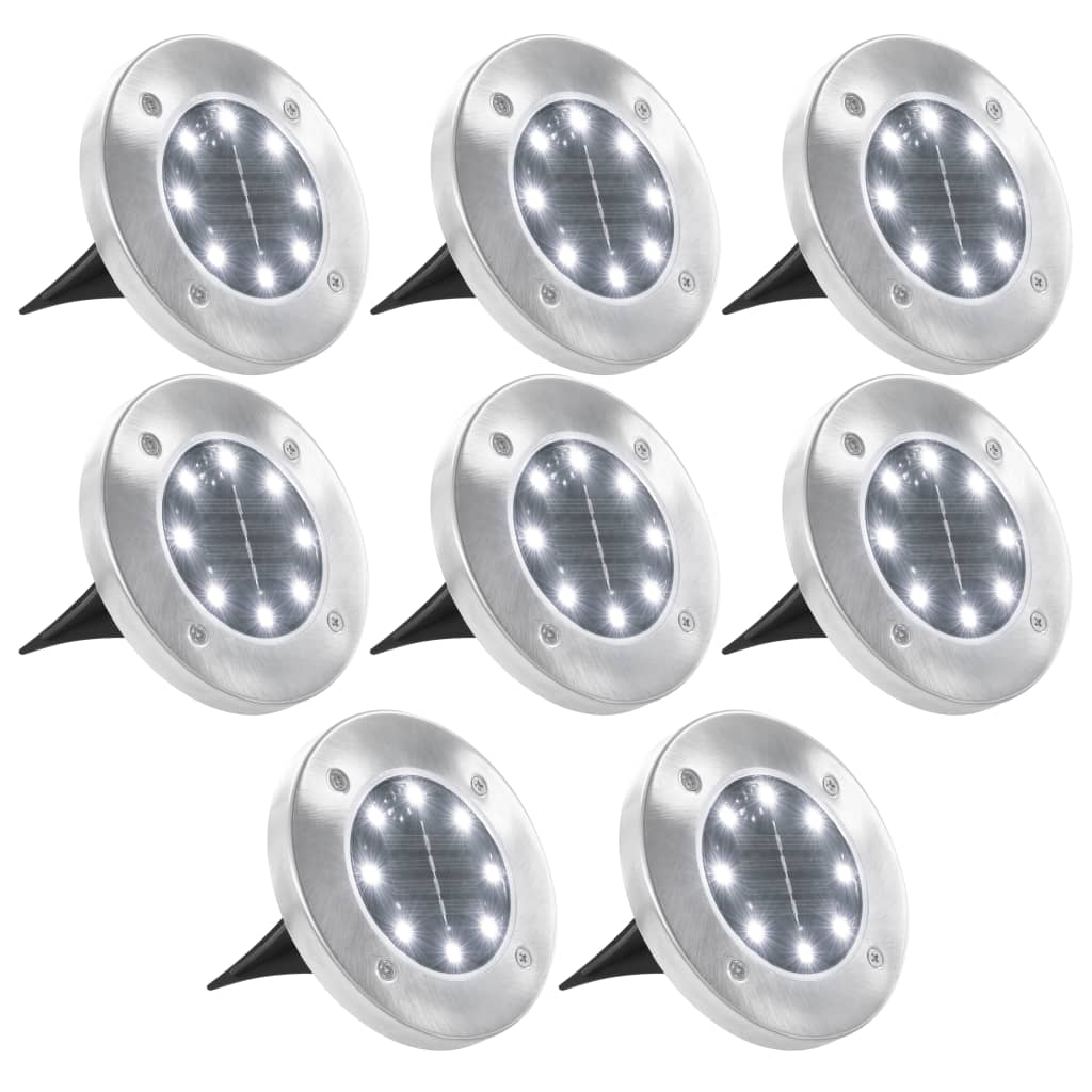 Solar Floor Lights 8 pcs. LED White