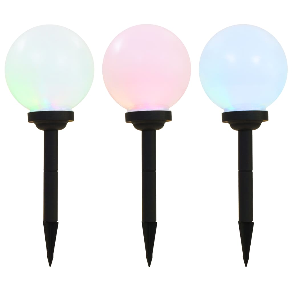 Outdoor Solar Lights 3 Pieces LED Spherical 20 cm RGB