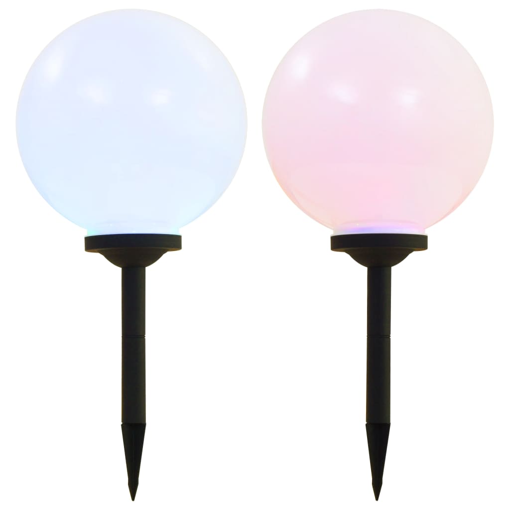 Outdoor Solar Lights 2 Pieces LED Spherical 30 cm RGB