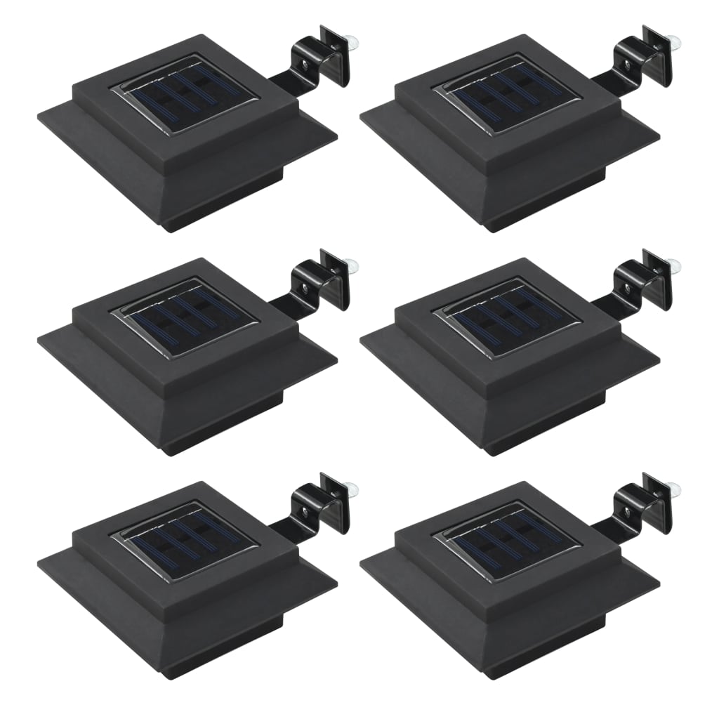 Outdoor Solar Lights 6 Pieces LED Square 12 cm Black