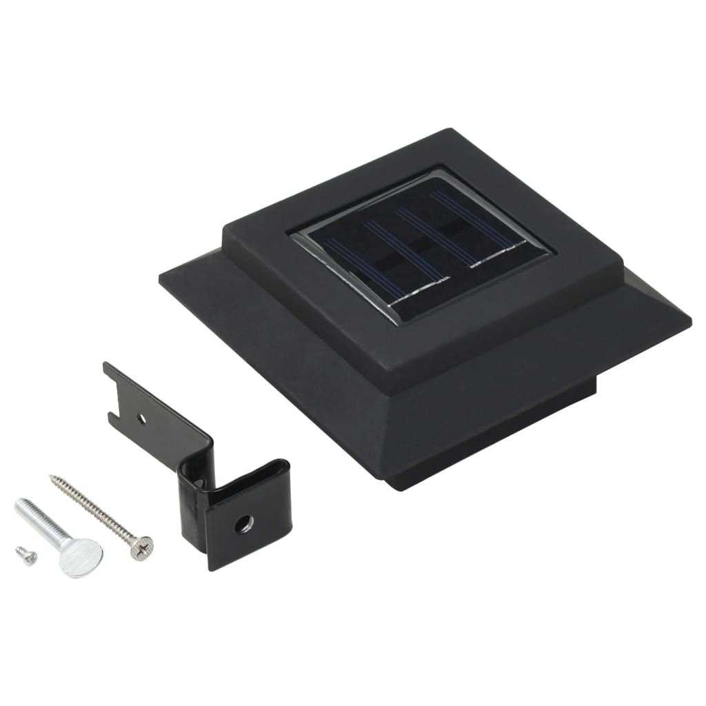 Outdoor Solar Lights 6 Pieces LED Square 12 cm Black