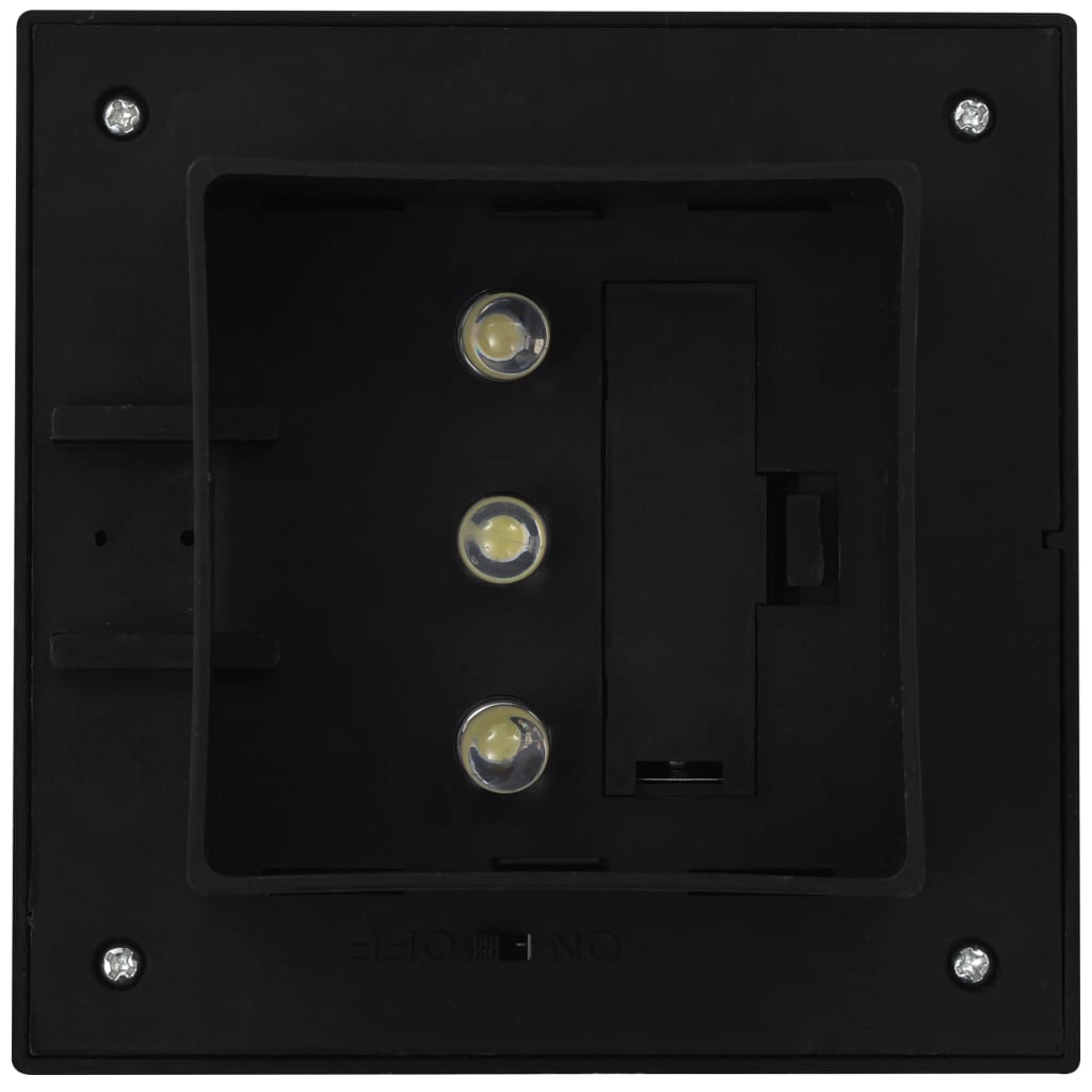 Outdoor Solar Lights 6 Pieces LED Square 12 cm Black