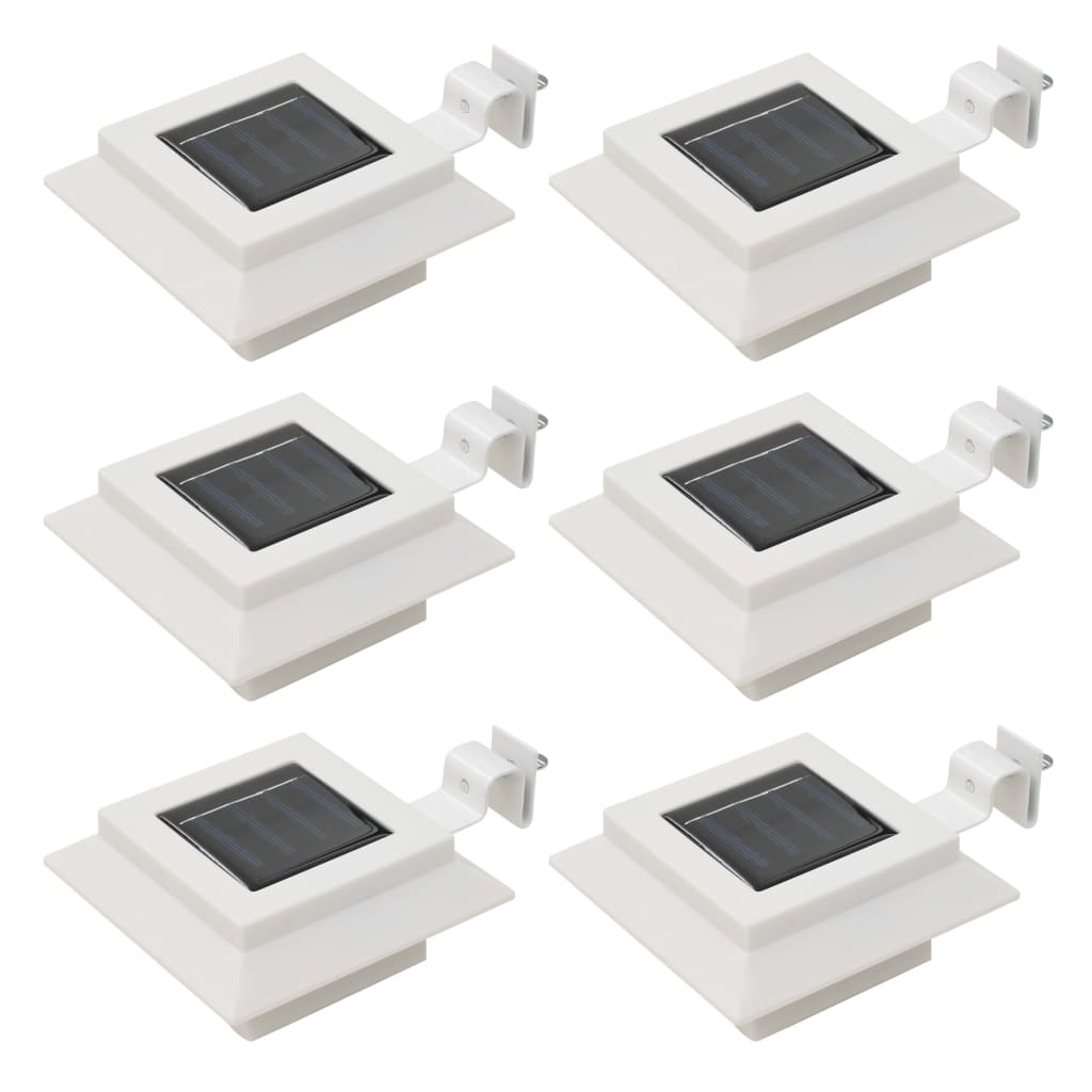 Outdoor Solar Lights 6 Pieces LED Square 12 cm White