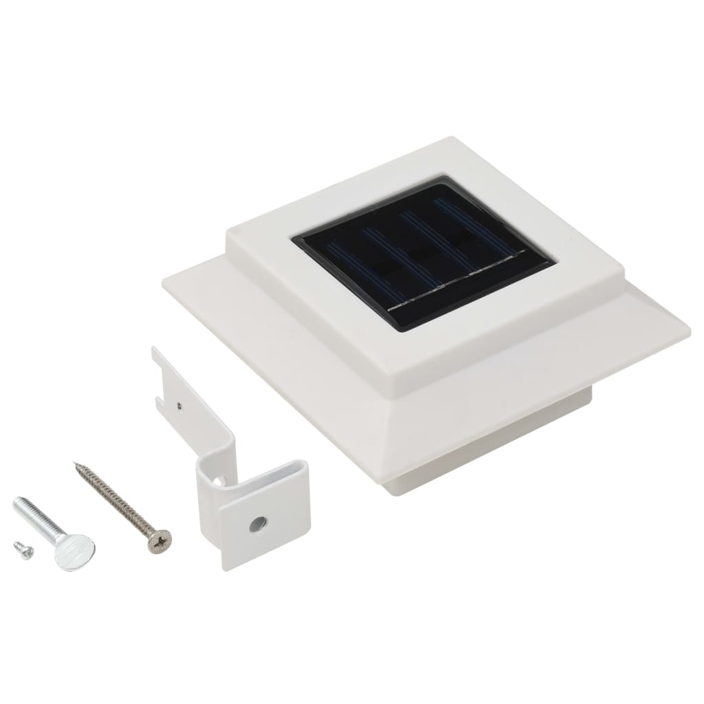 Outdoor Solar Lights 6 Pieces LED Square 12 cm White