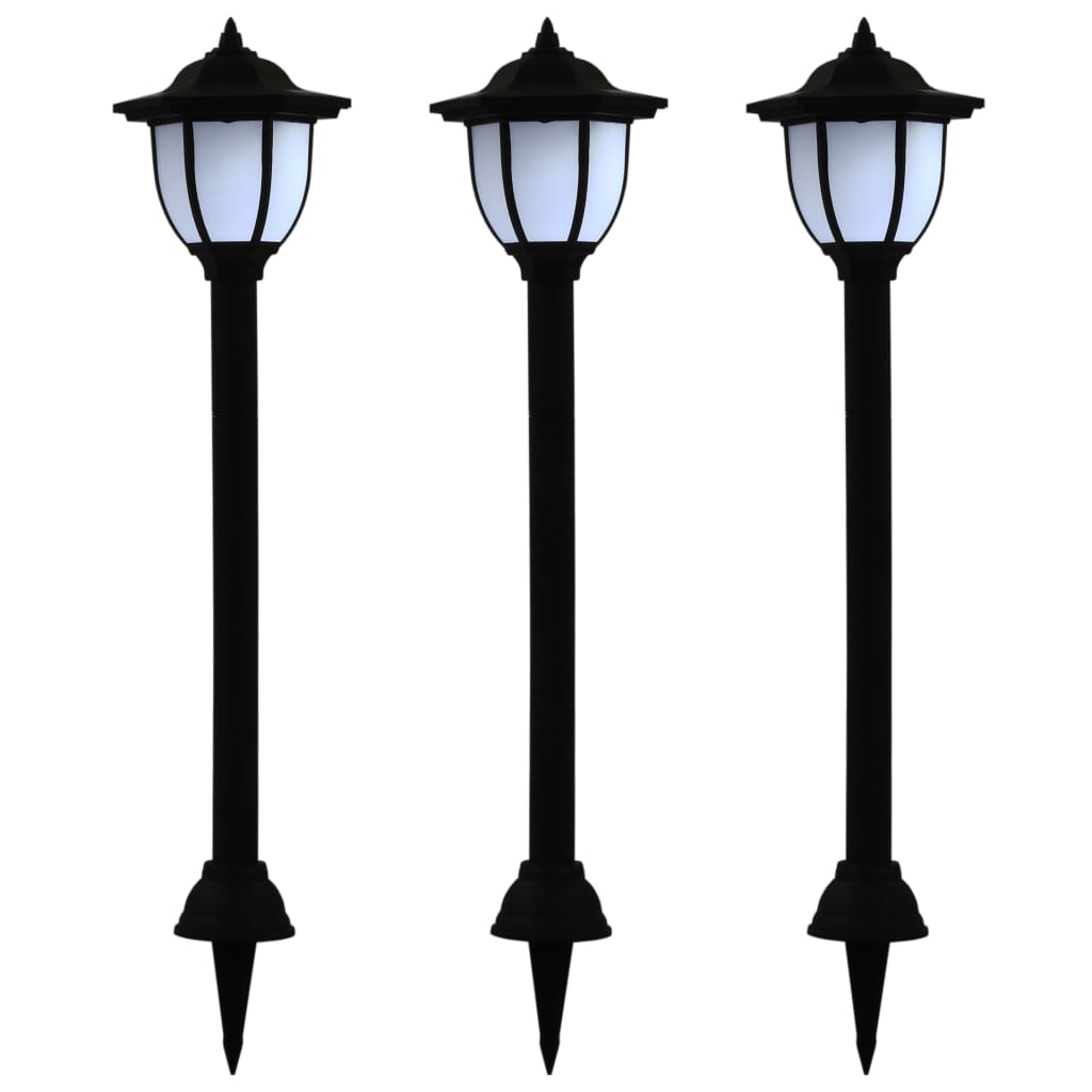 Outdoor Solar Lights 3 Pieces LED Black