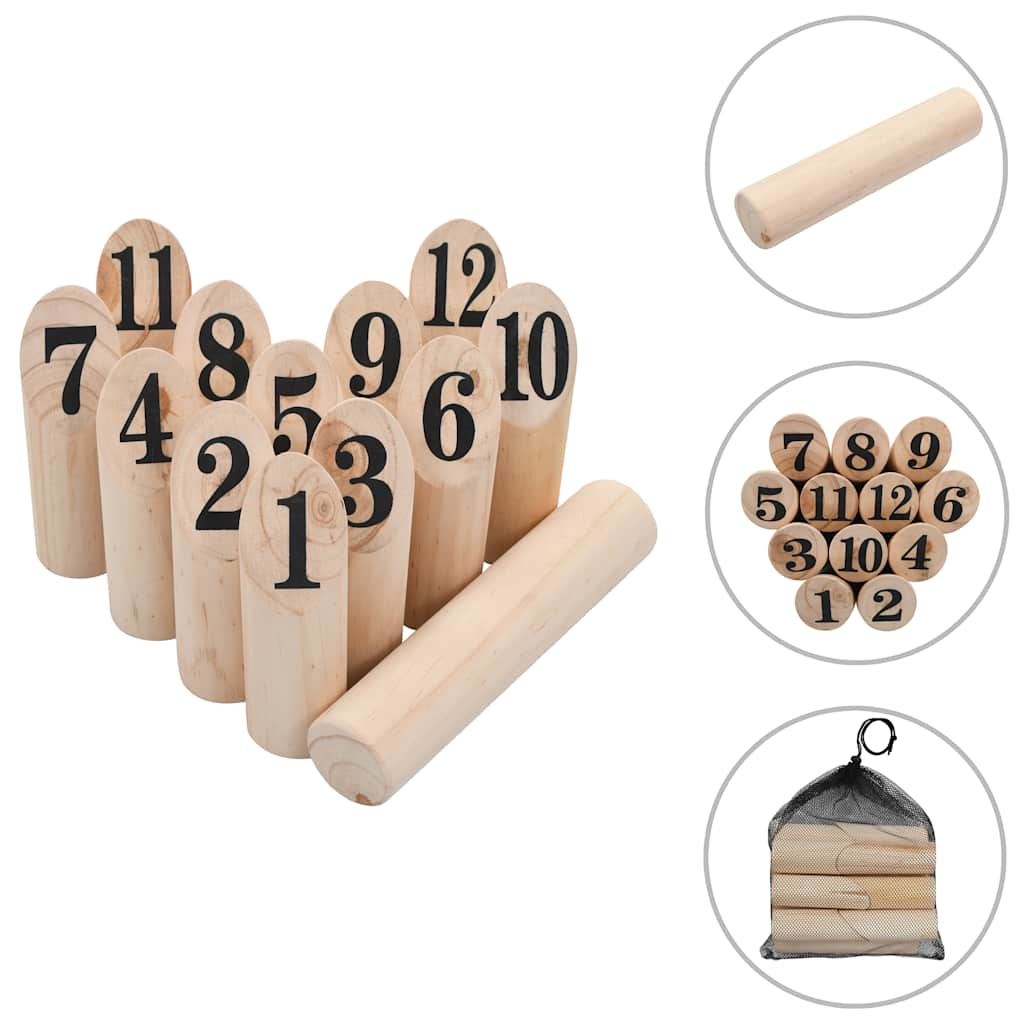 Kubb game set wood