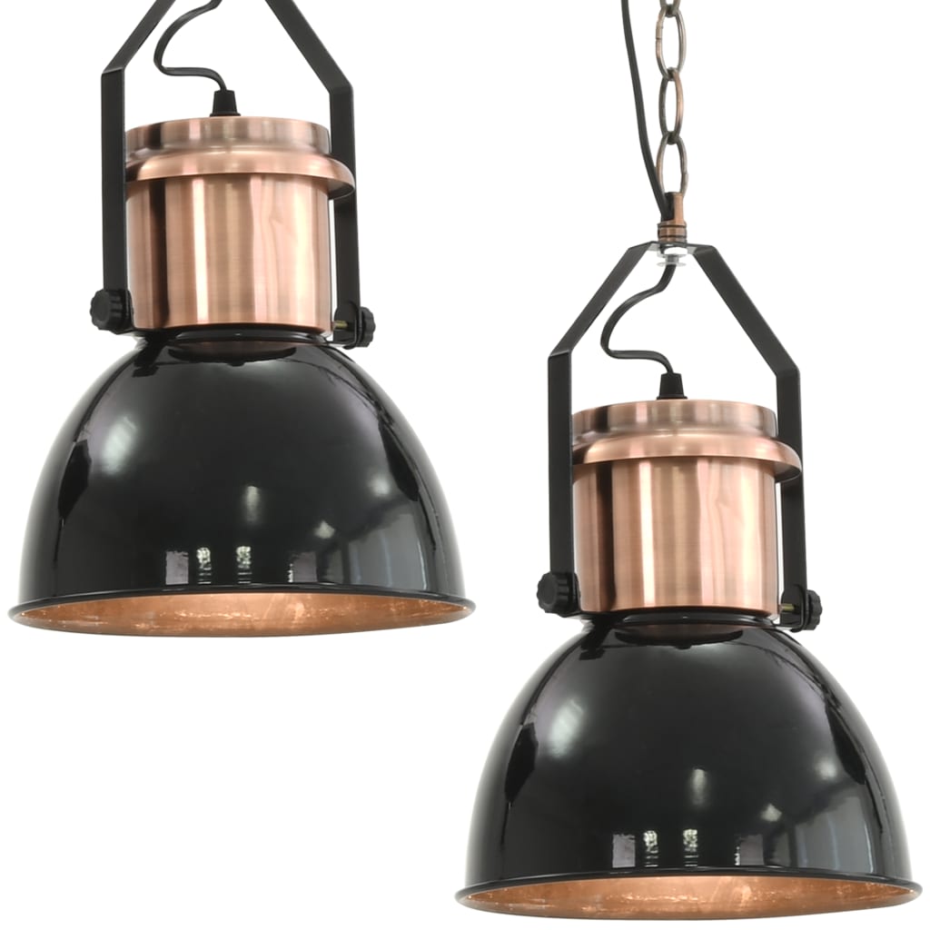 Ceiling lamp 2 pcs. Black Round E27