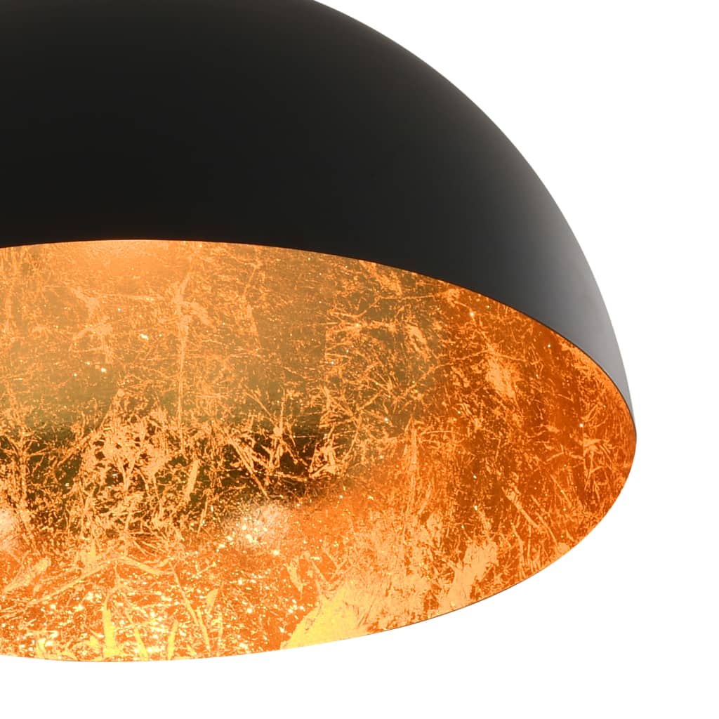 Ceiling Lights 2 pcs. Black and Gold Hemispherical E27