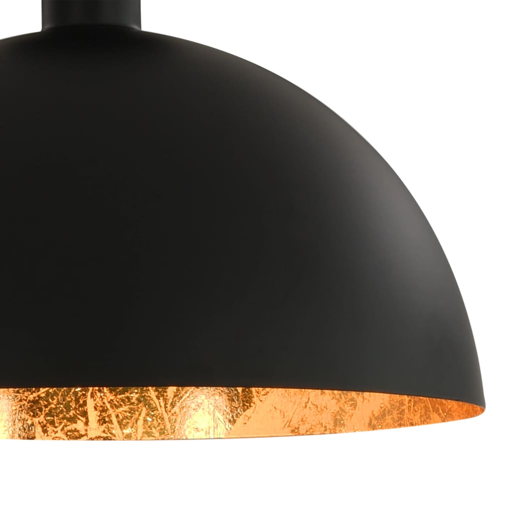 Ceiling Lights 2 pcs. Black and Gold Hemispherical E27