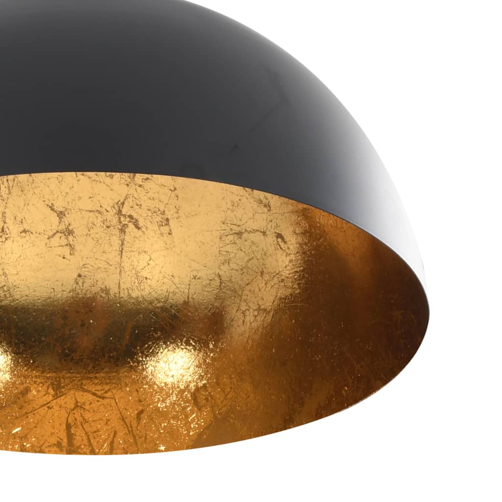 Ceiling Lights 2 pcs. Black and Gold Hemispherical E27