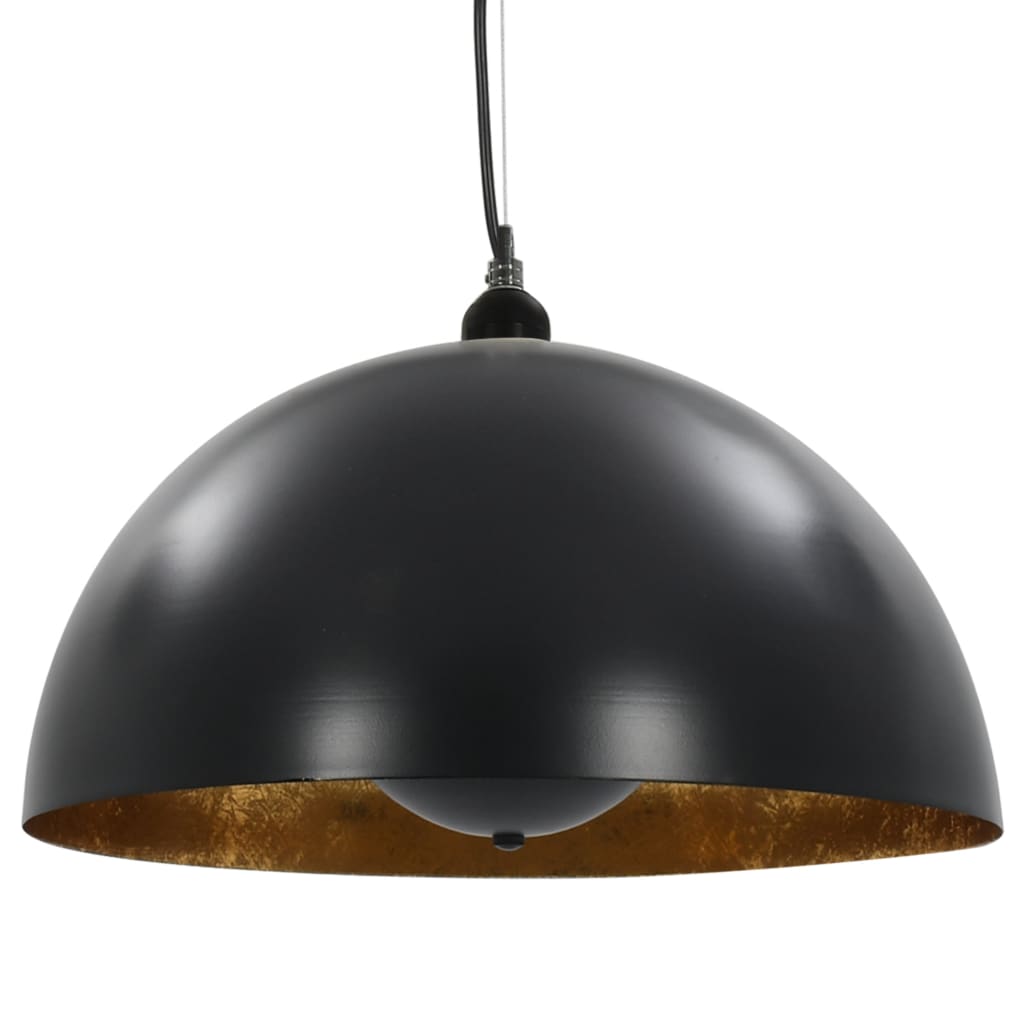 Ceiling lights 2 pcs. Black and gold hemispherical 40cm E27