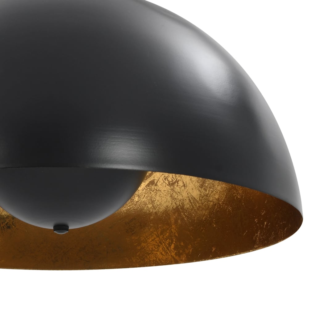 Ceiling lights 2 pcs. Black and gold hemispherical 40cm E27