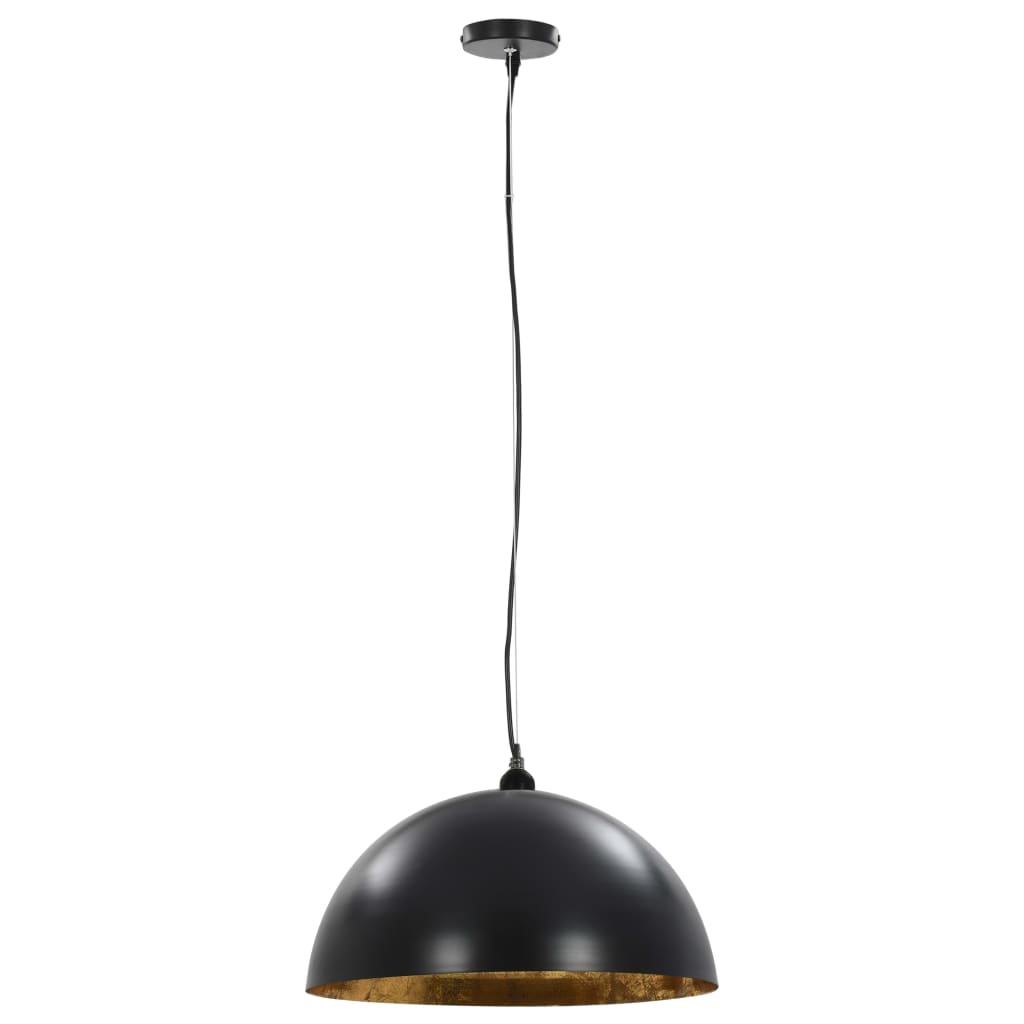 Ceiling lights 2 pcs. Black and gold hemispherical 50cm E27