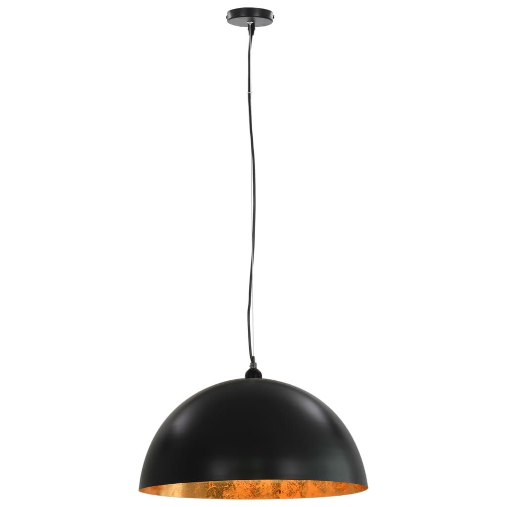 Ceiling lights 2 pcs. Black and gold hemispherical 50cm E27