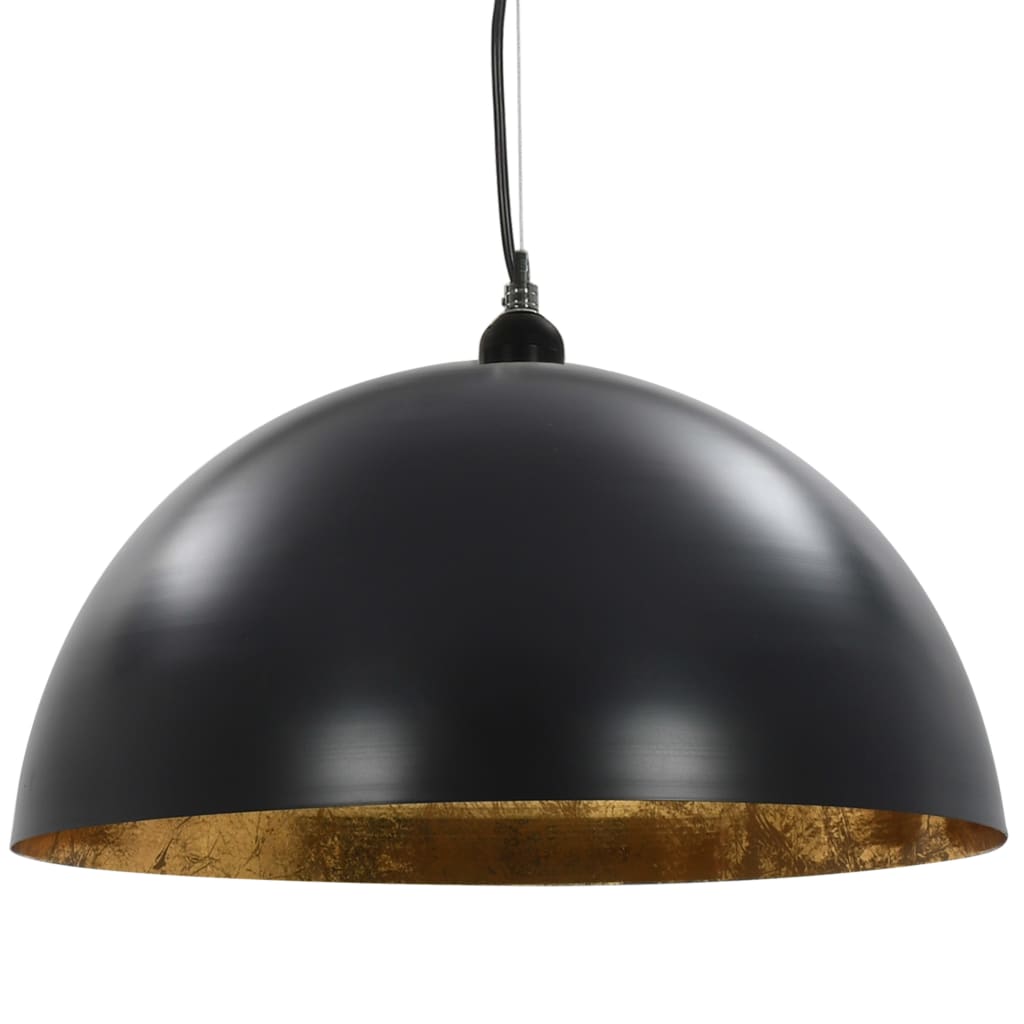 Ceiling lights 2 pcs. Black and gold hemispherical 50cm E27