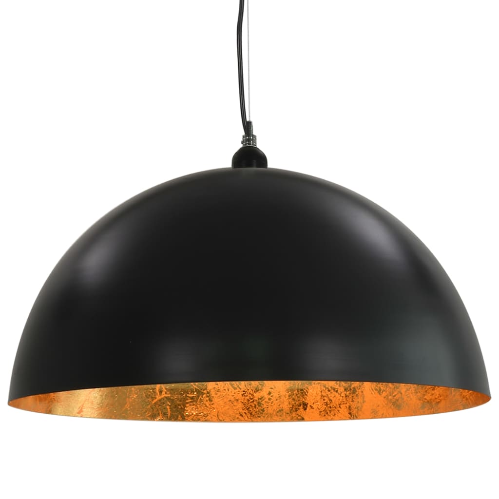 Ceiling lights 2 pcs. Black and gold hemispherical 50cm E27