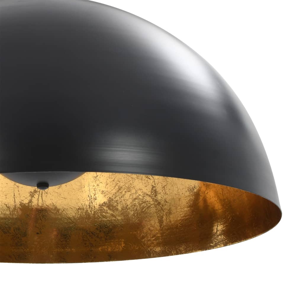 Ceiling lights 2 pcs. Black and gold hemispherical 50cm E27