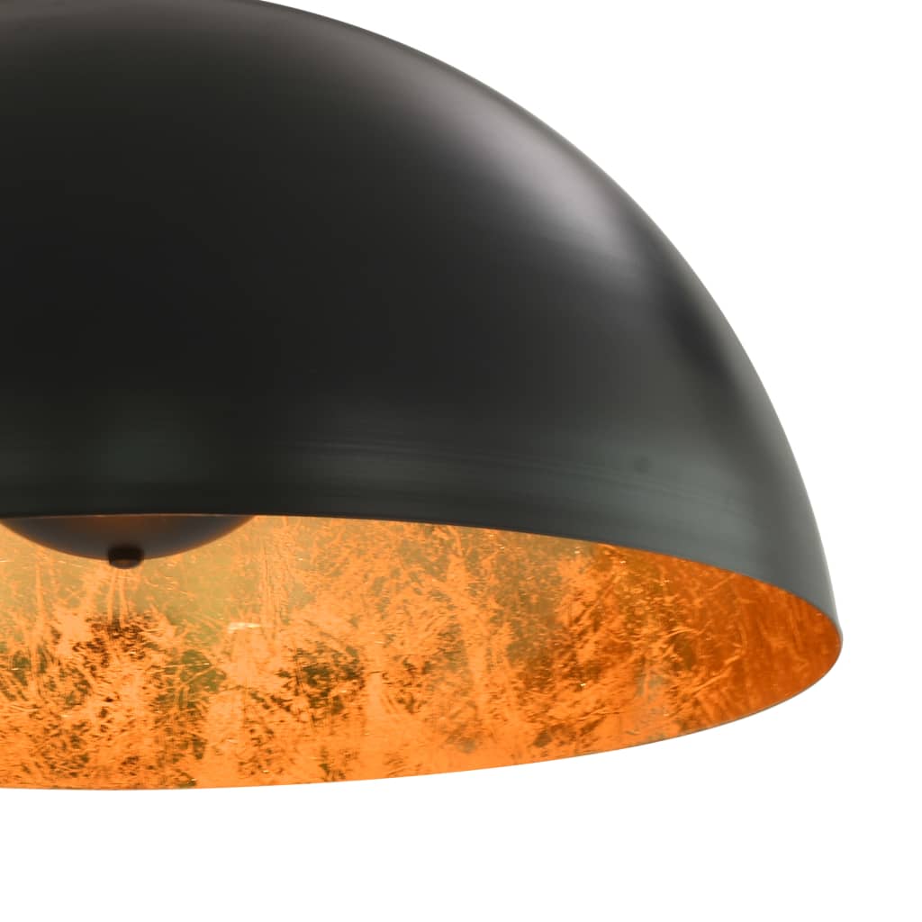 Ceiling lights 2 pcs. Black and gold hemispherical 50cm E27