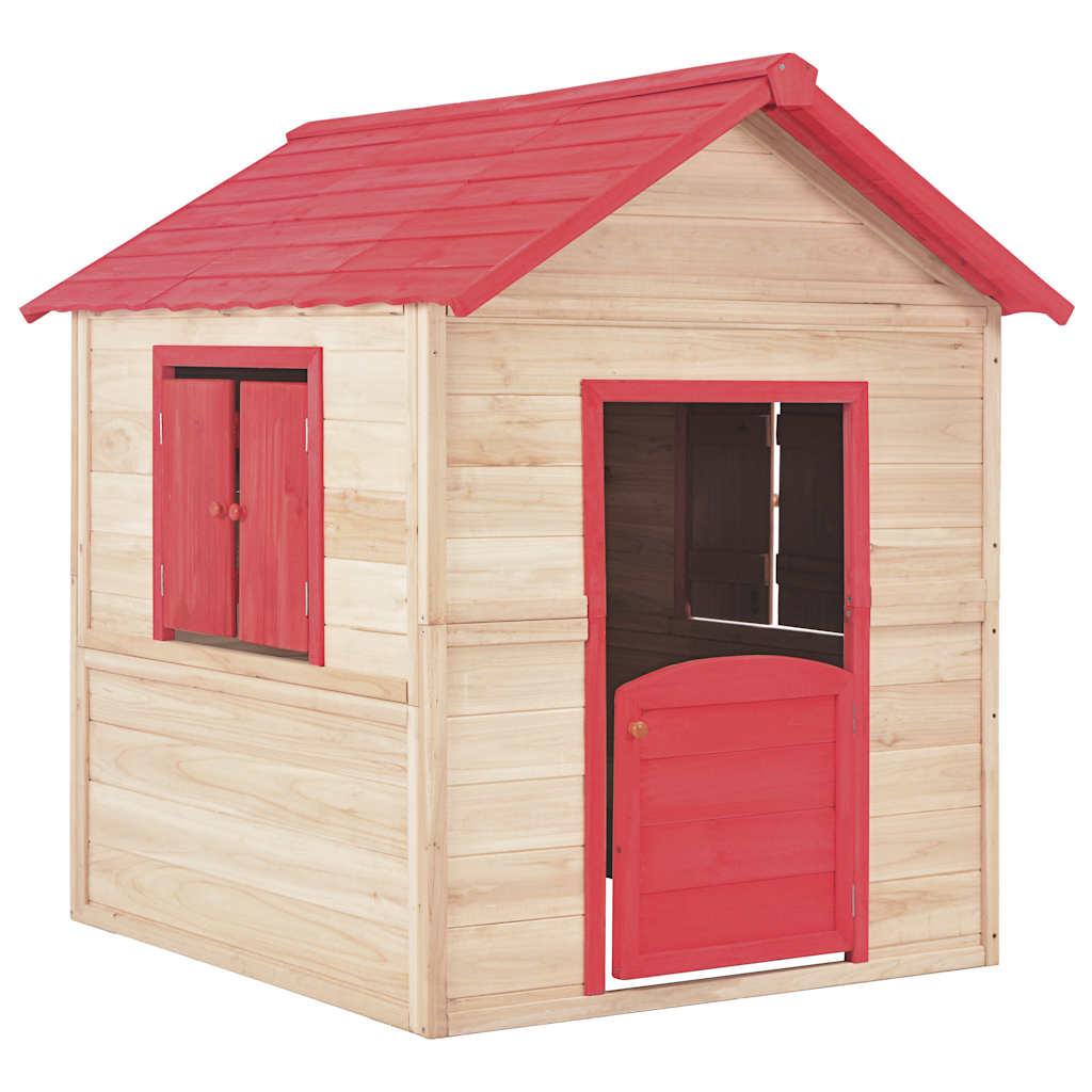 Children's playhouse fir wood red