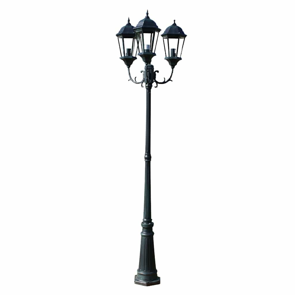 Garden Lantern 3-flame 230 cm Dark Green/Black Aluminum