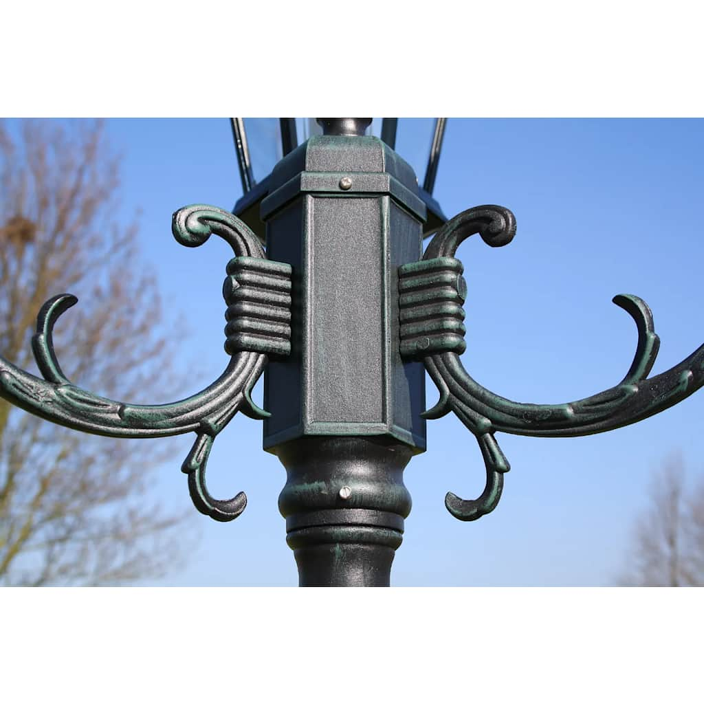 Garden Lantern 3-flame 230 cm Dark Green/Black Aluminum