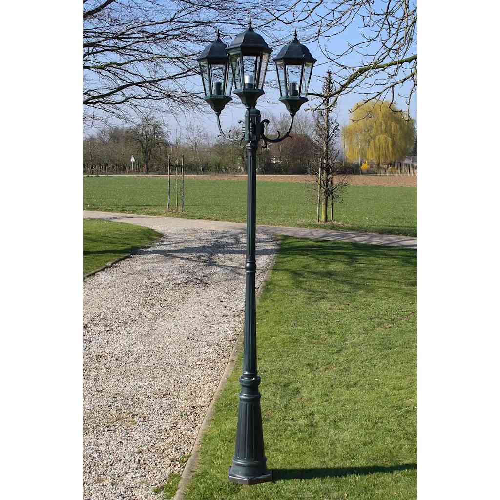 Garden Lantern 3-flame 230 cm Dark Green/Black Aluminum