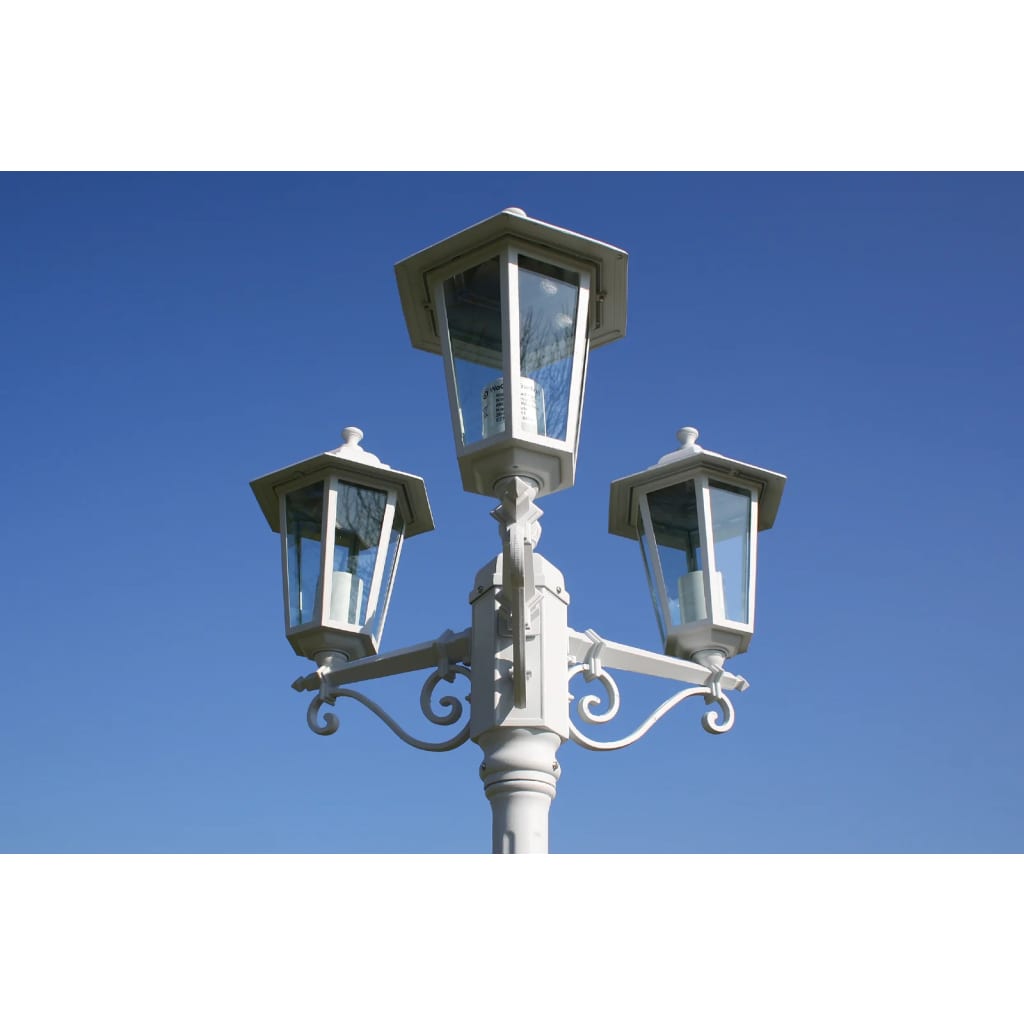 Garden Lantern 3-flame 215 cm White Aluminum