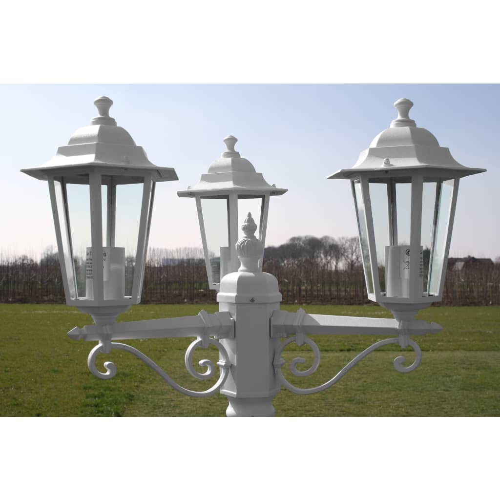 Garden Lantern 3-flame 215 cm White Aluminum