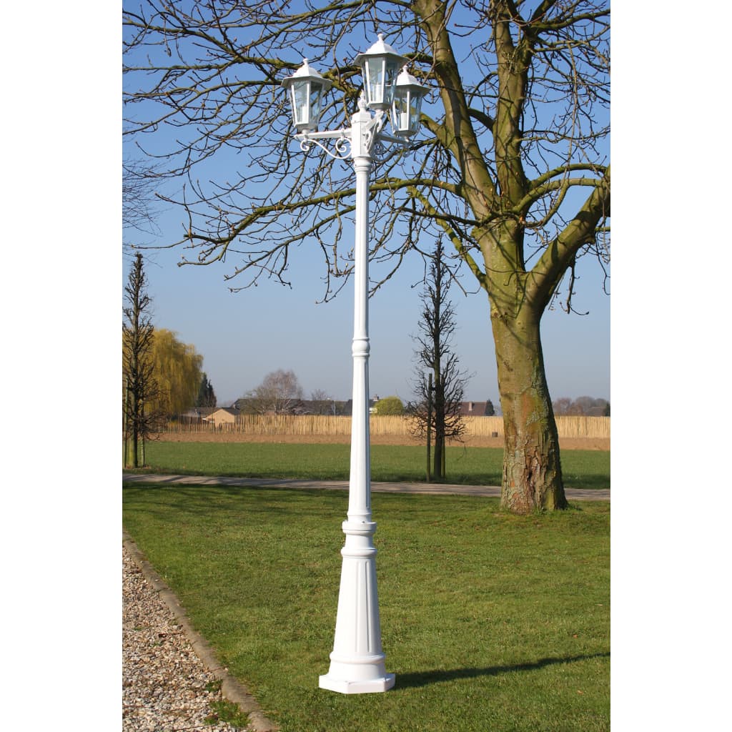 Garden Lantern 3-flame 215 cm White Aluminum