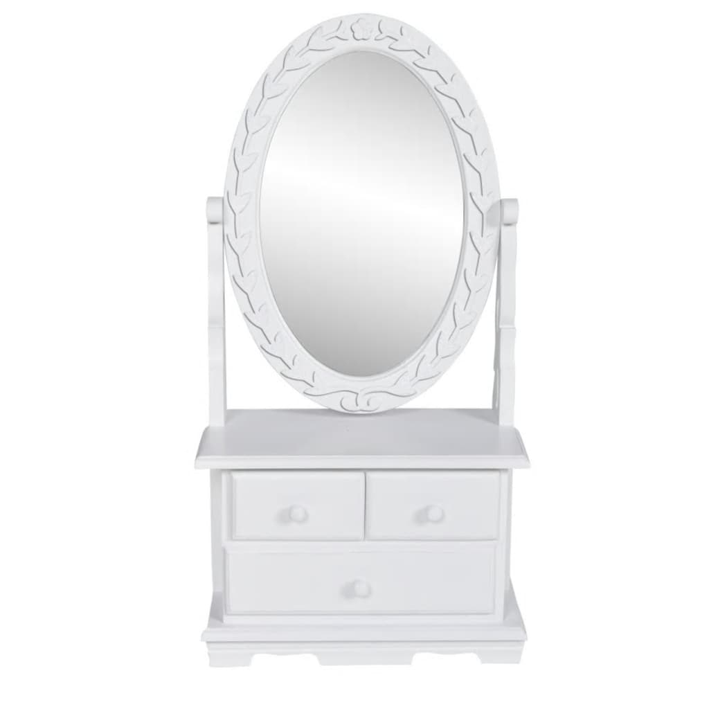 Dressing table with oval swivel mirror MDF