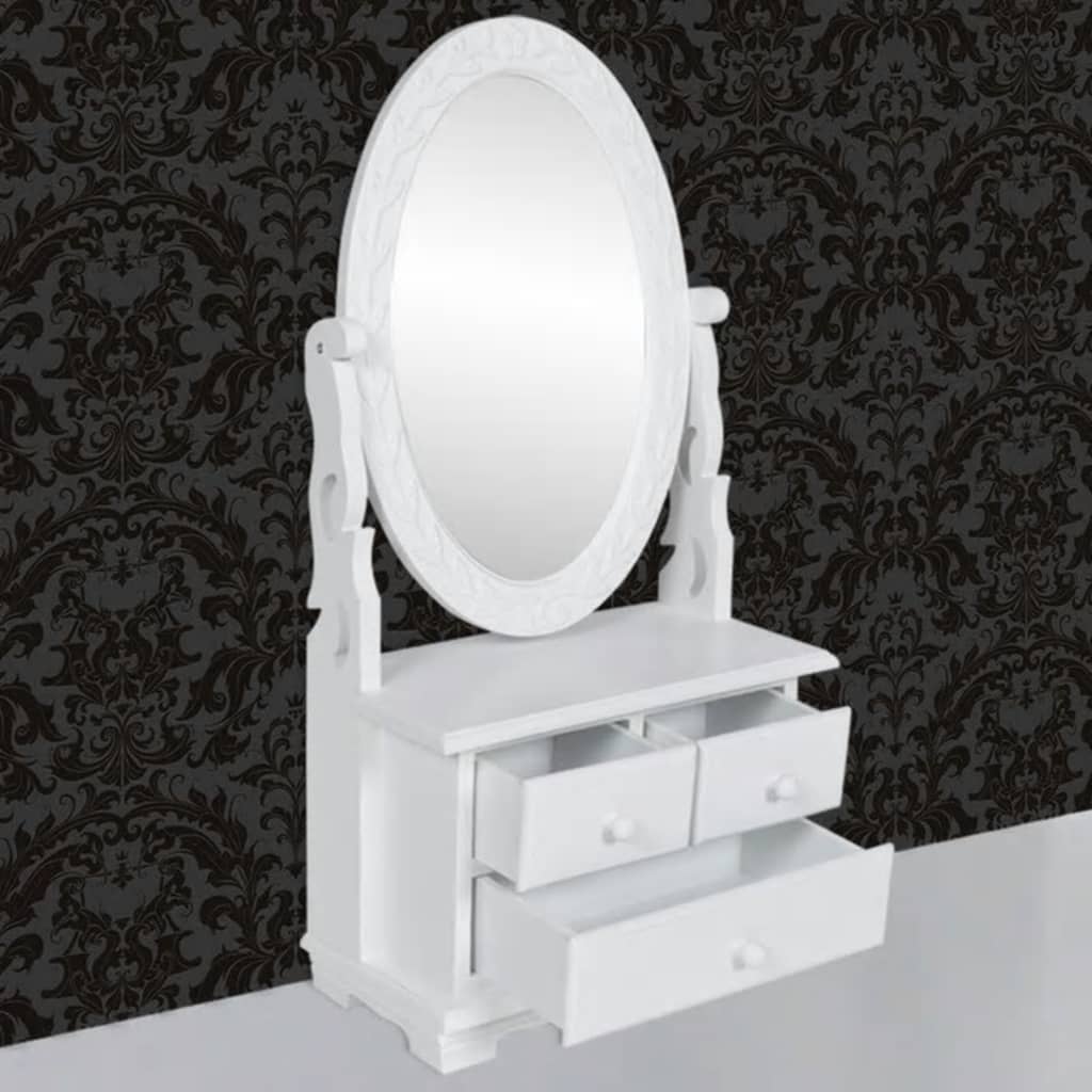 Dressing table with oval swivel mirror MDF