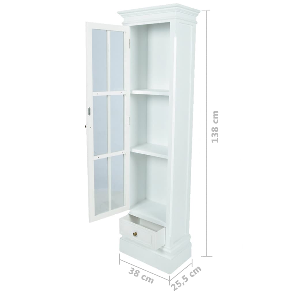 Bookcase 3 Compartments White Wood