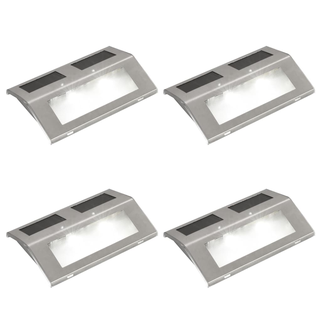 4 pieces solar stair lamp 2 LED wall light solar lamp