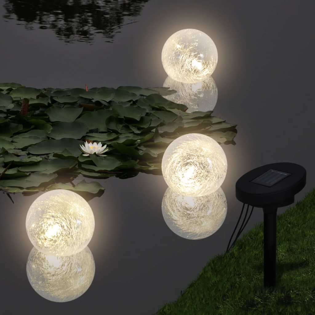 LED Solar Balls Floating 3 Flames for Pond Pool