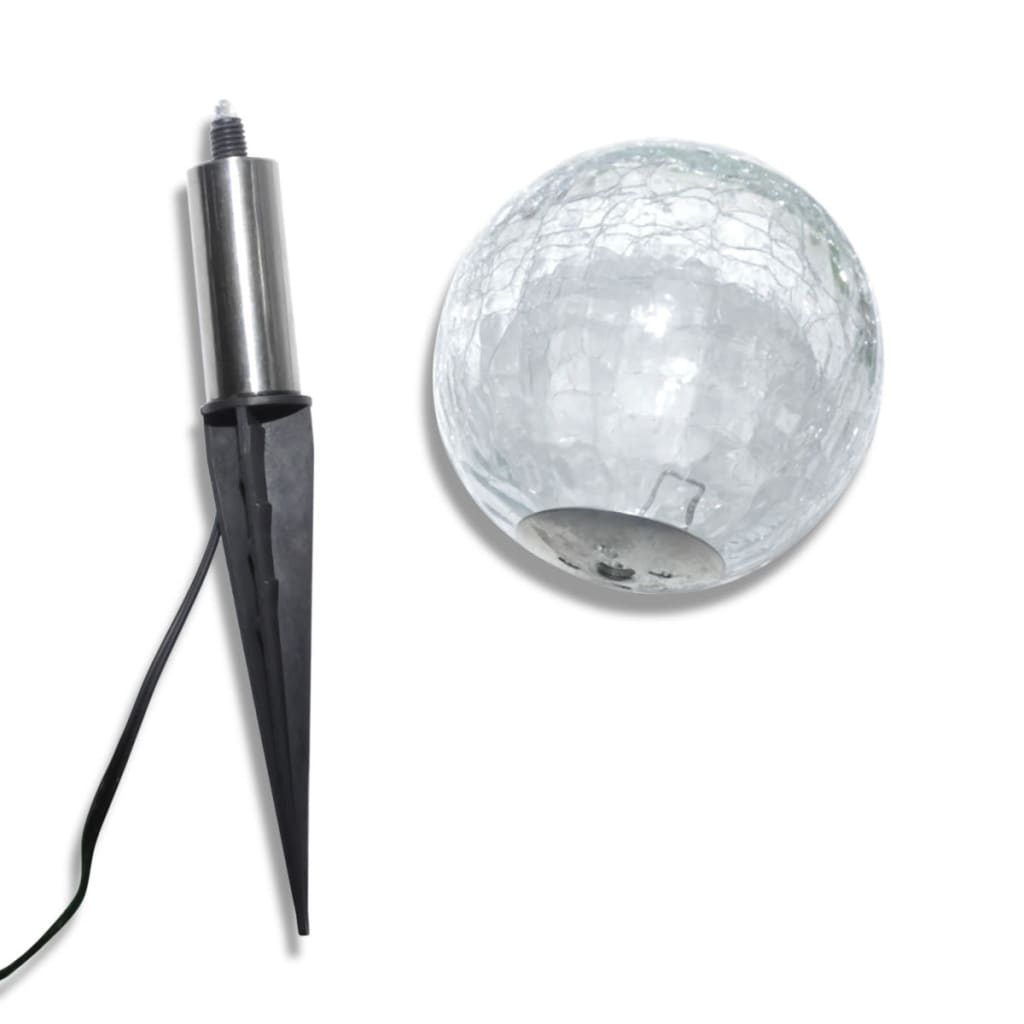 Solar Ball 3 LED Garden Lights with Ground Spikes &amp; Solar Module