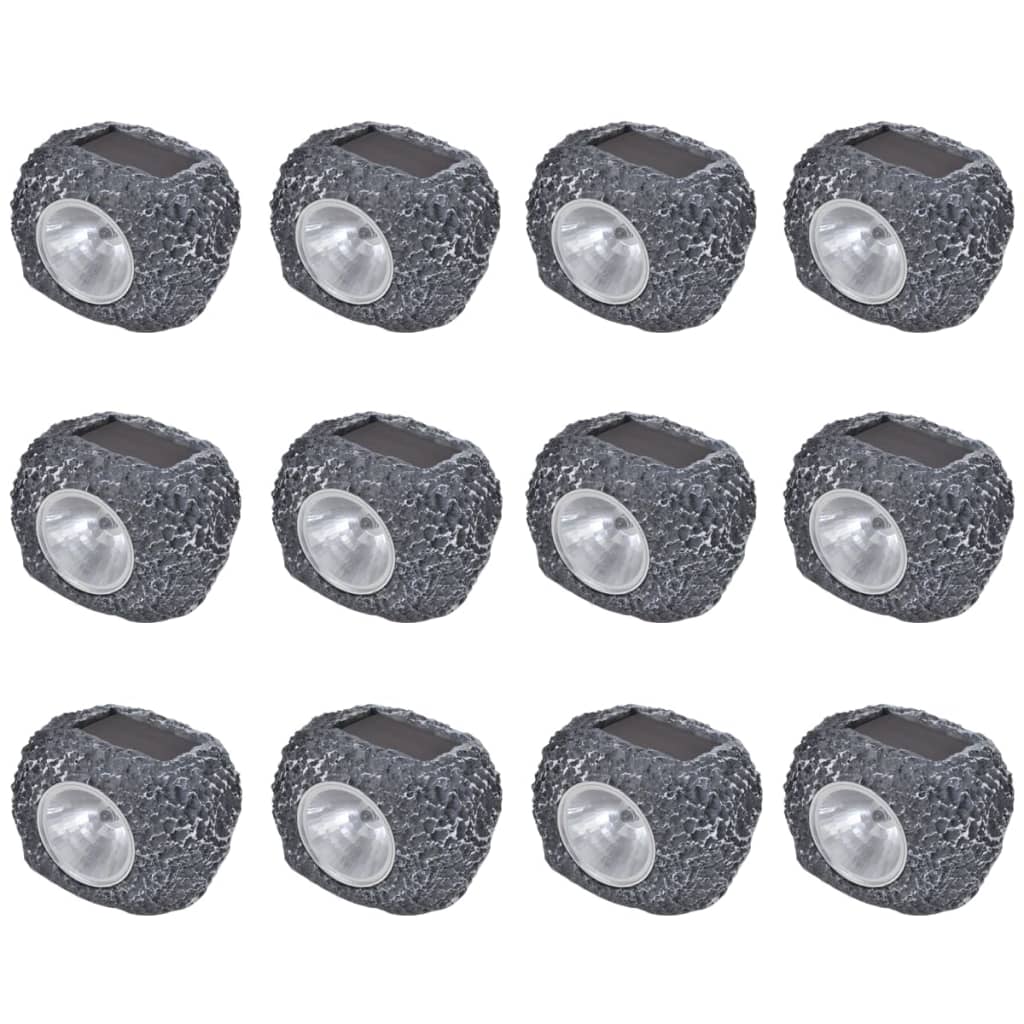 Outdoor LED solar spotlights 12 pieces. Stone shape