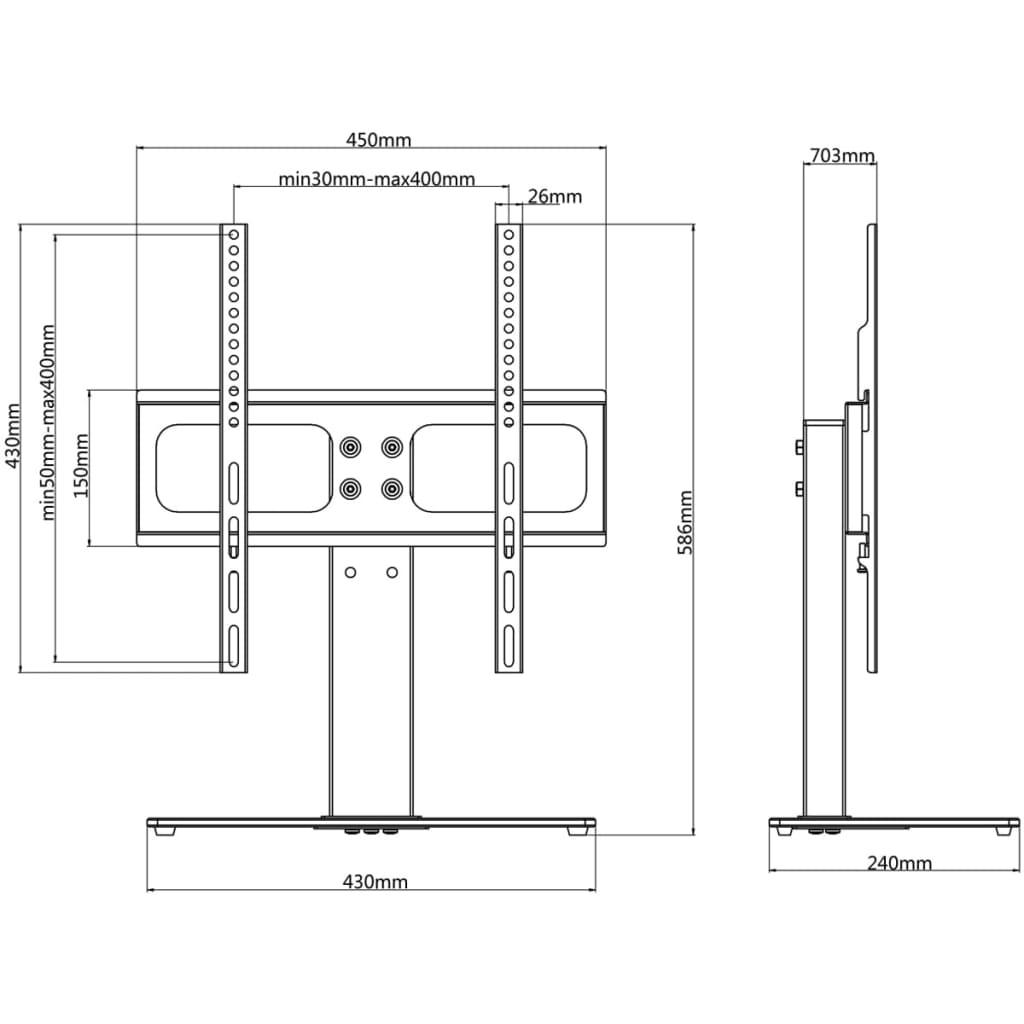 TV stand for 26-42 inch screens Max VESA 400x400 mm 30kg