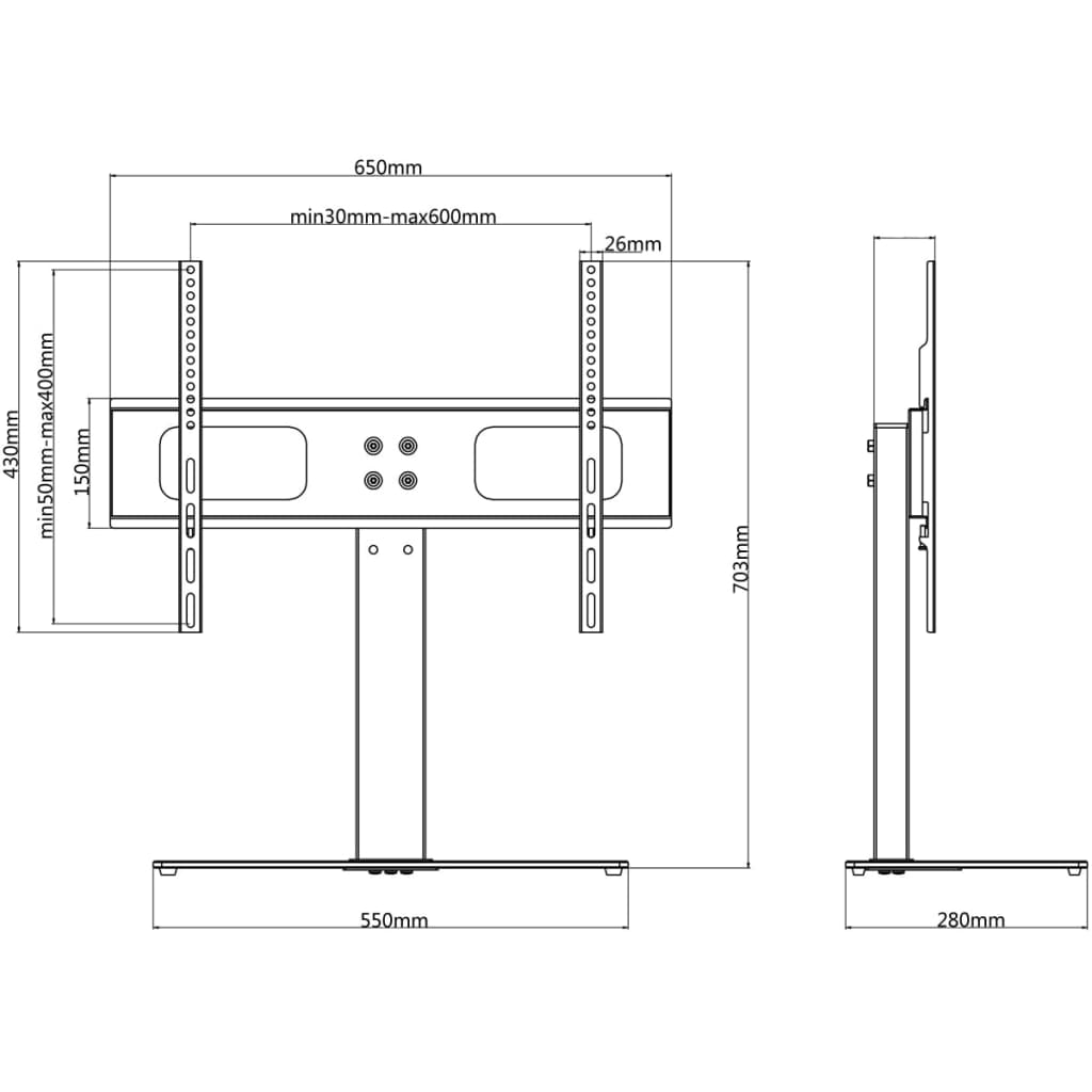 TV stand for 37-55 inch screens Max VESA 600x400 mm 40kg