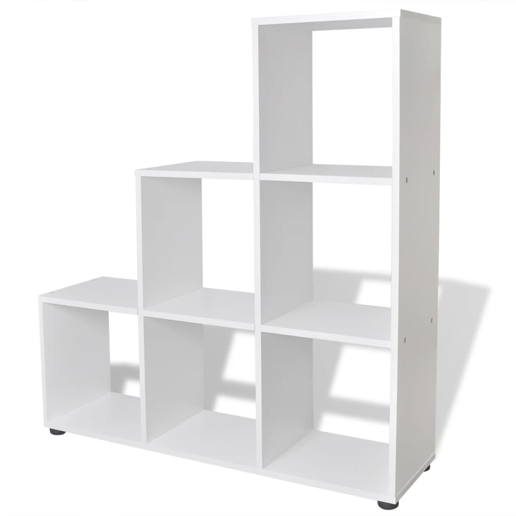 Treppenregal Bücherregal 107 cm Weiß