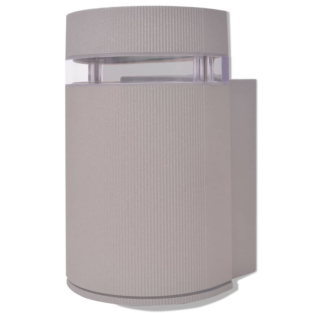 Outdoor semi-cylindrical wall light gray aluminum