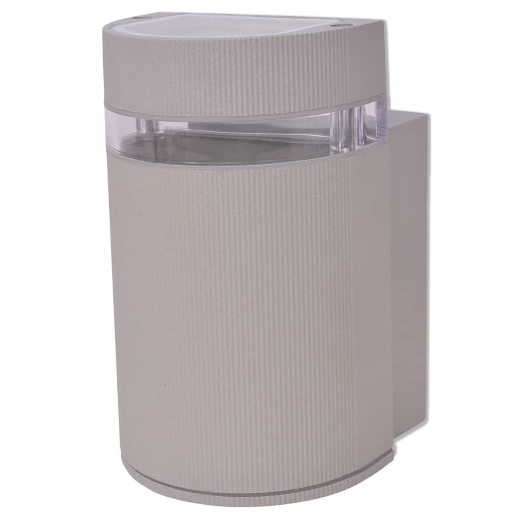 Outdoor semi-cylindrical wall light gray aluminum