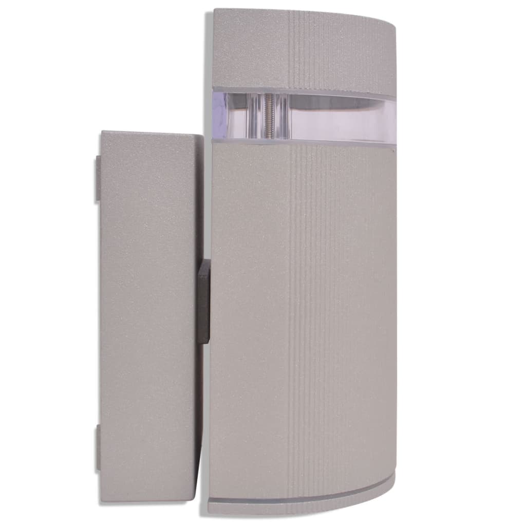 Outdoor semi-cylindrical wall light gray aluminum