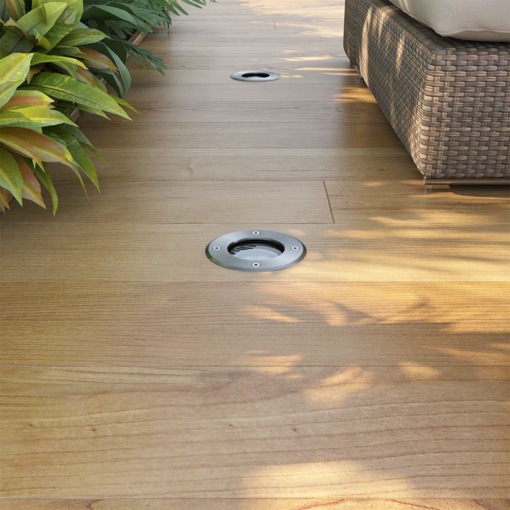 LED recessed floor spotlights 3 pieces outdoor round