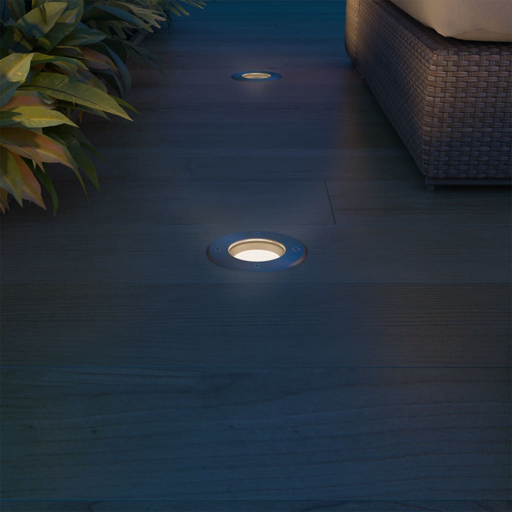 LED recessed floor spotlights 3 pieces outdoor round