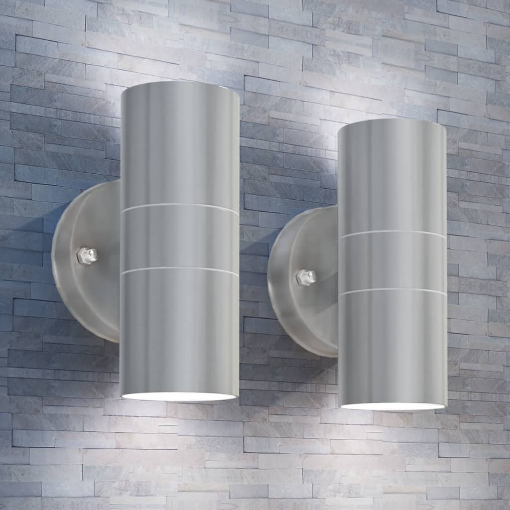 LED outdoor wall lights 2 pcs. Stainless steel up/down